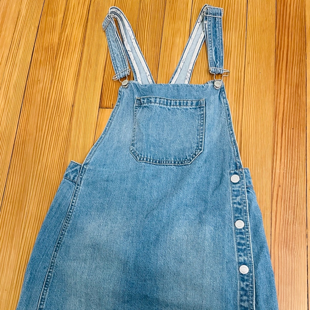 Free People Louise denim skirt overalls ~ size 8